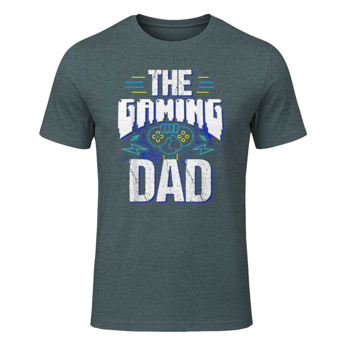 Gamer Zocker Games Pc - Best Gaming Dad Ever T-Shirt in Dark Heather - front view