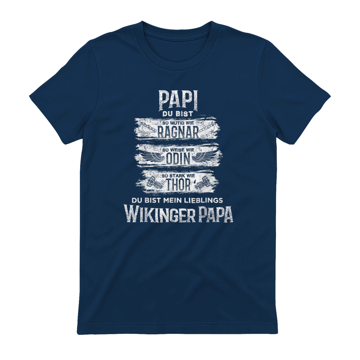 Wikinger Papa Vater Ragnar Thor Odin in Navy - back view