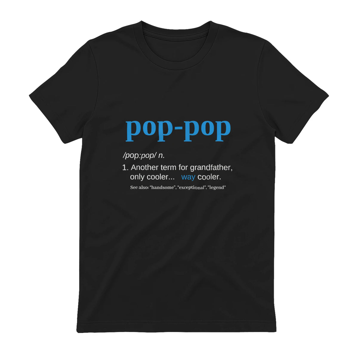 Pop Pop Gifts Grandpa Fathers Day in Black - back view