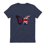 Union Jack Butterfly Butterflies Flag Wings British UK Flag in Heather Navy - back view