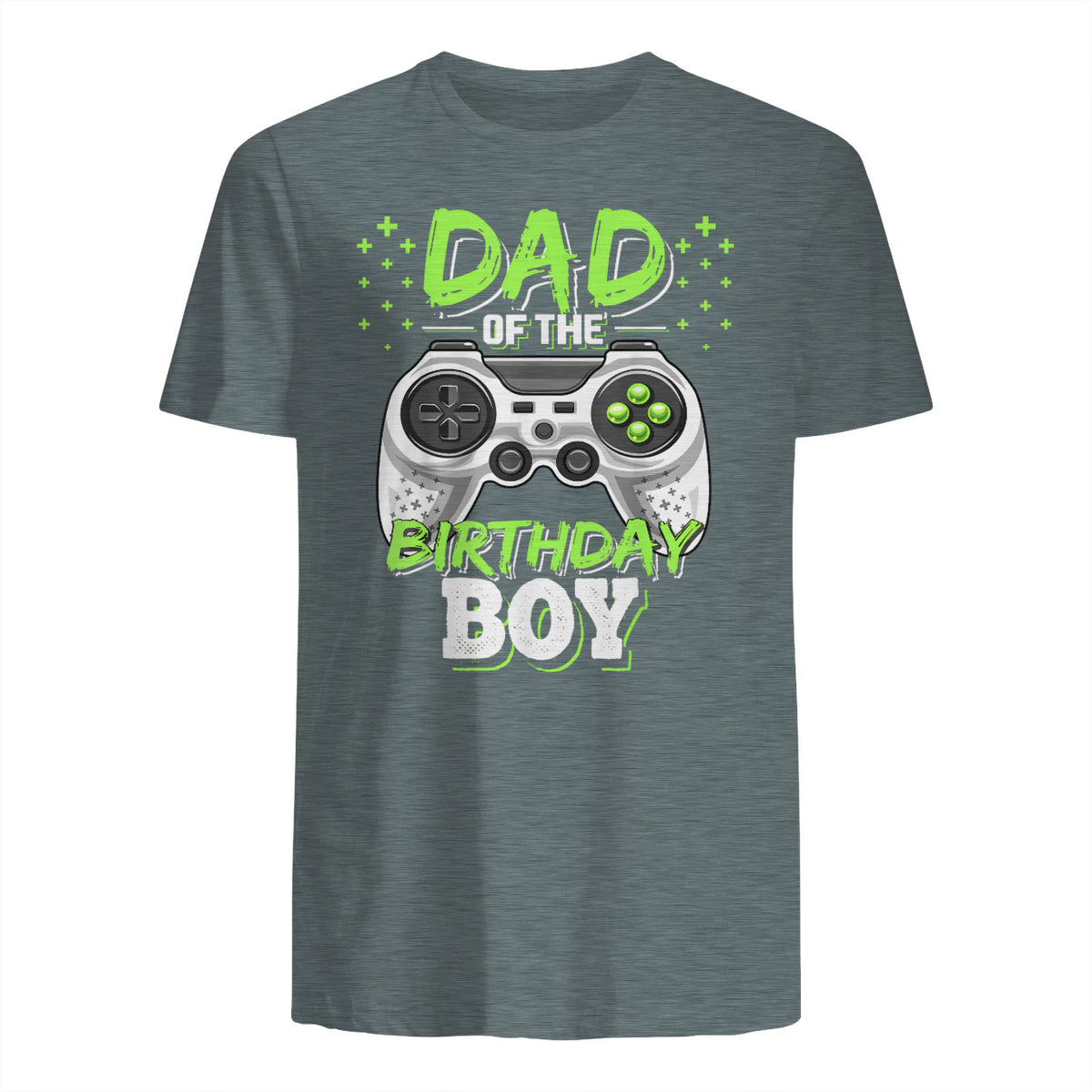 Dad of The Birthday Boy Matching Video Gamer Birthday Party in Dark Heather - back view