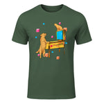 Flipper Wiz chien chat jouant au flipper in Military Green - front view
