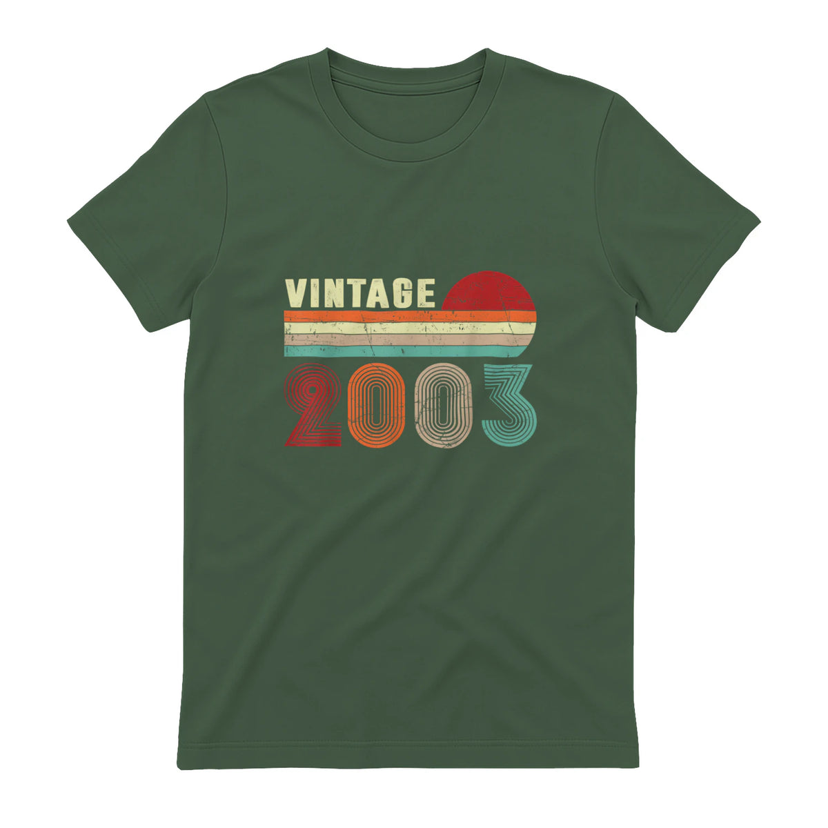 Vintage Twenty-Second Birthday T-Shirt in Military Green - back view