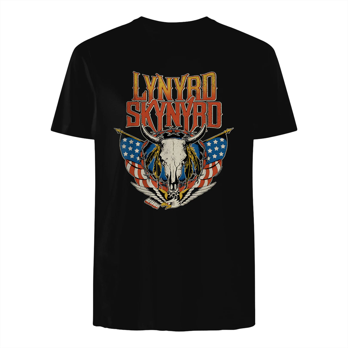 Lynyrd Skynyrd - Americana Steer Skull T-Shirt in Black - back view