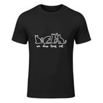 Un Deux Trois Cat, Cute & Funny Kittens, Gift For Cat Lovers T-Shirt in Black - front view