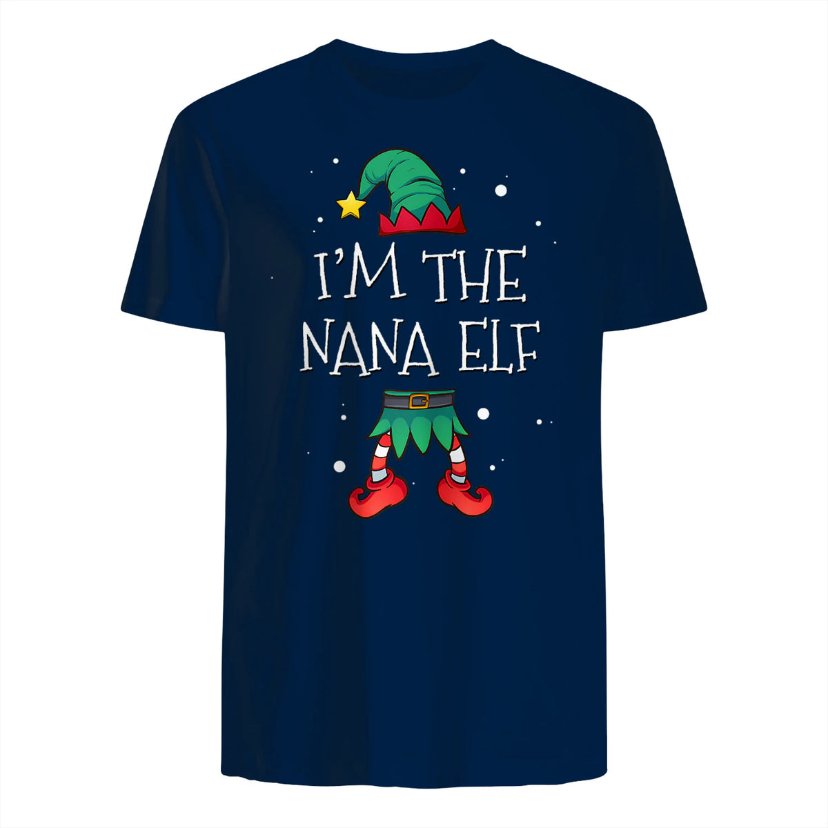 I'm The Nana Elf Shirt Matching Family Outfits Christmas in Navy - back view