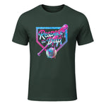 Baseball Drip for Boys Ice Cream Drip Youth Boys Baseball T-Shirt in Forest Green - front view