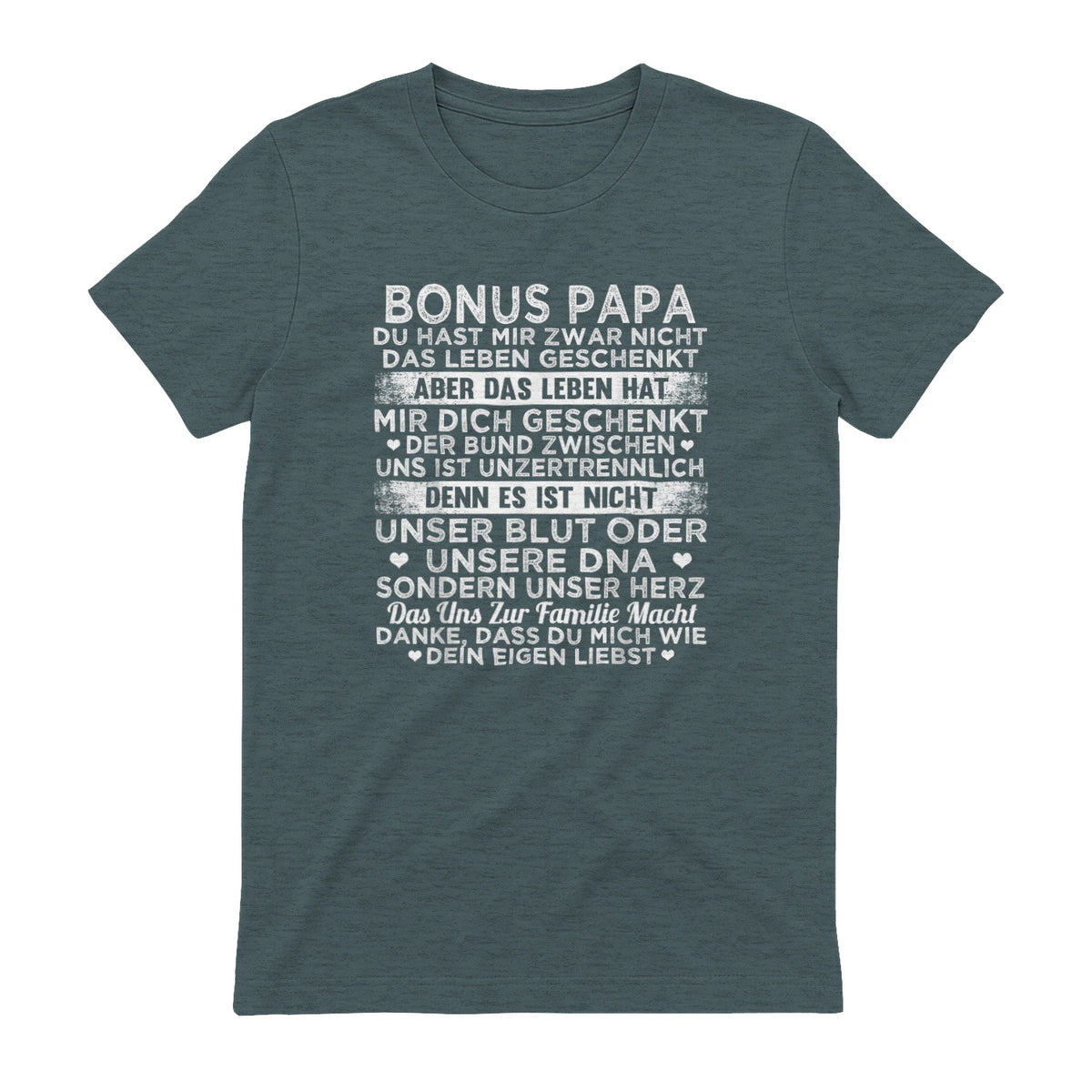 Bonus Papa du hast mir zwar nicht das leben geschenkt Spruch in Dark Heather - back view