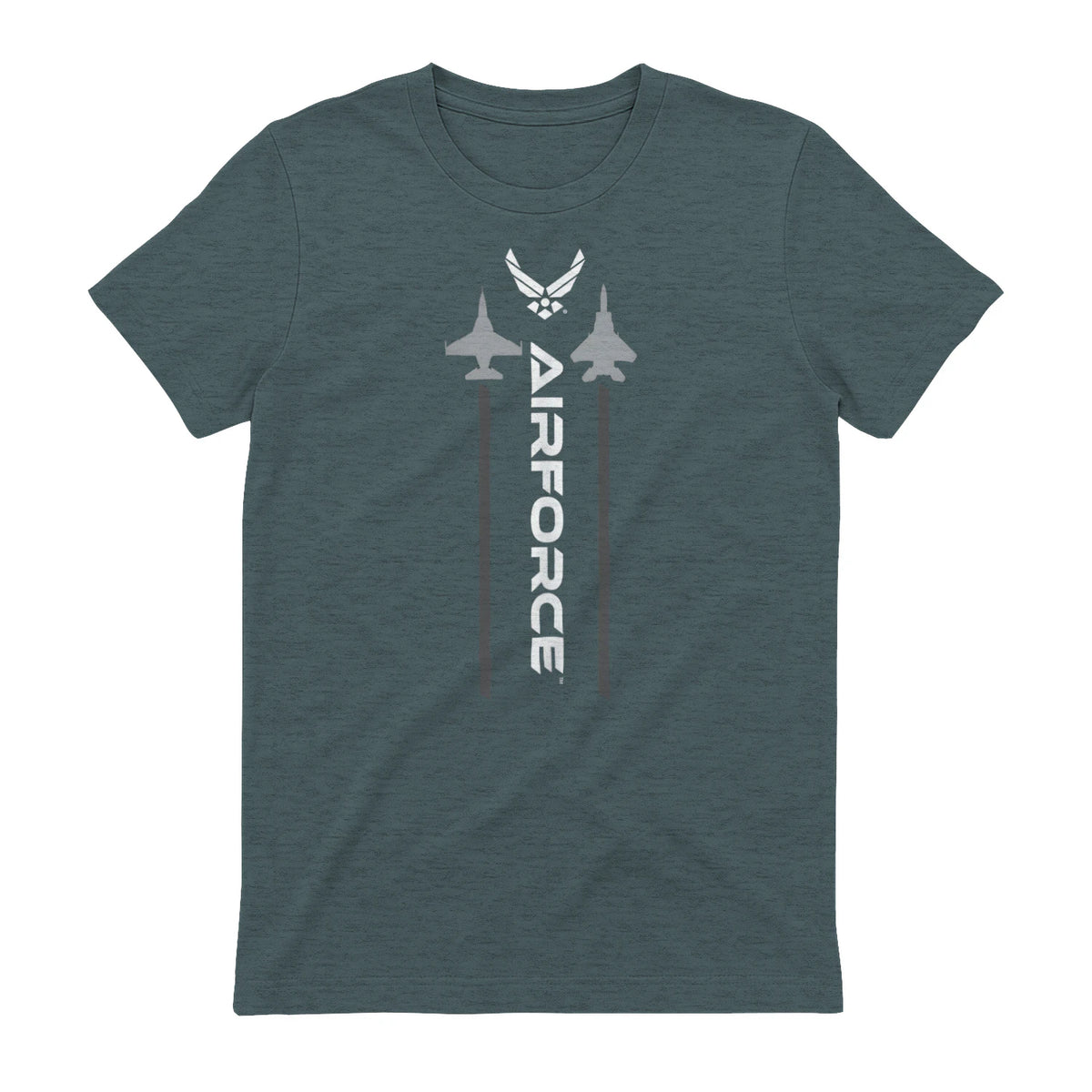 US Air Force with Logo T-Shirt in Dark Heather - back view