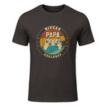 Nouveau Papa Parents Humour Gamer Nouvelle Naissance Annonce T-Shirt in Dark Chocolate - front view