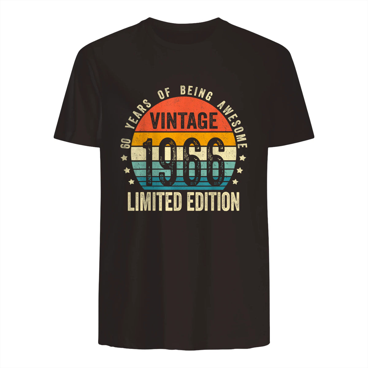 Vintage Sixtieth Birthday Gift T-Shirt in Dark Chocolate - back view