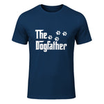 The Dogfather T-Shirt Dad Fathers Day Gift Dog Lover in Navy - front view
