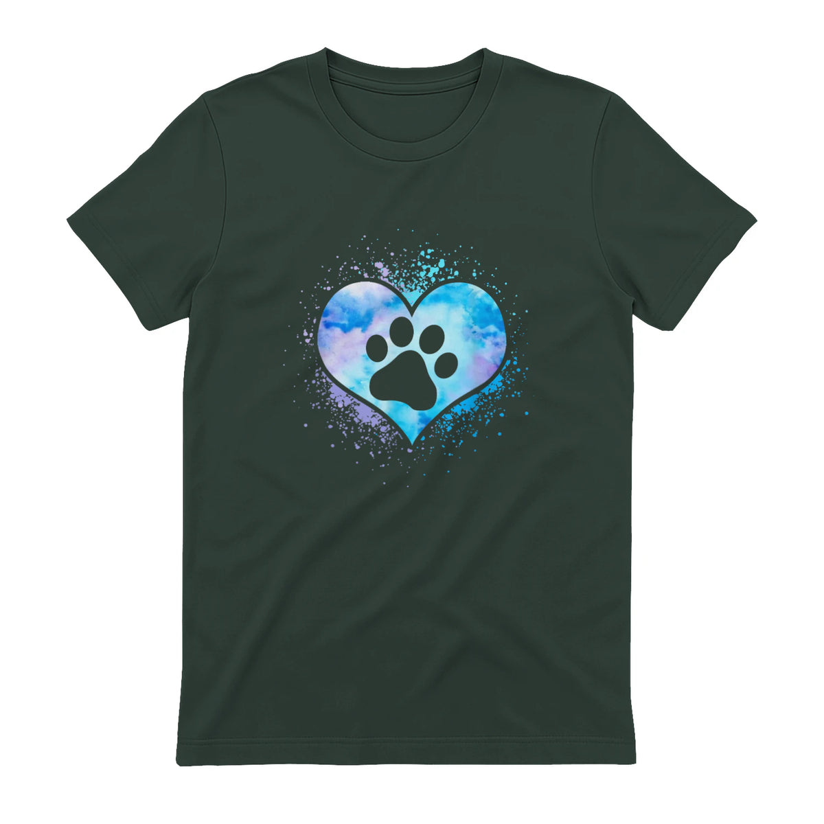 chien patte dans le coeur chien amoureux animal de compagnie in Forest Green - back view