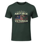 Veteran US Air Force TShirt - American Betsy Ross Flag T-Shirt in Forest Green - front view