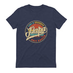 PAPA Like A Grandpa Only Cooler Funny Dad Papa Grandfather in Heather Navy - back view