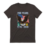 American Flag Fourth of July Anniversary T-Shirt in Dark Chocolate - back view