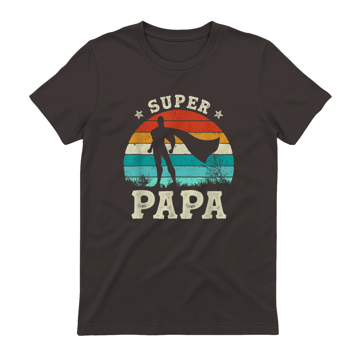 Fête des Pères Meilleur Père Humour Retro Super Papa Parfait in Dark Chocolate - back view
