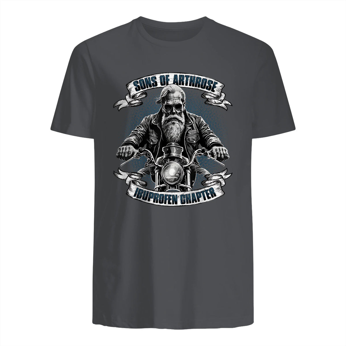Lustiger Biker Spruch für den alten Mann - Sons of Arthrose - Ibuprofen Chapter Biker Motorradfahrer für ältere in Charcoal - back view