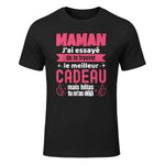 Fete des Meres Tshirt Maman Idee Fete des Mere Personnalisé in Black - front view