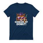 Donut Princess Cat Meme Tee – Kawaii Funny Cartoon Style T-Shirt in Navy - back view