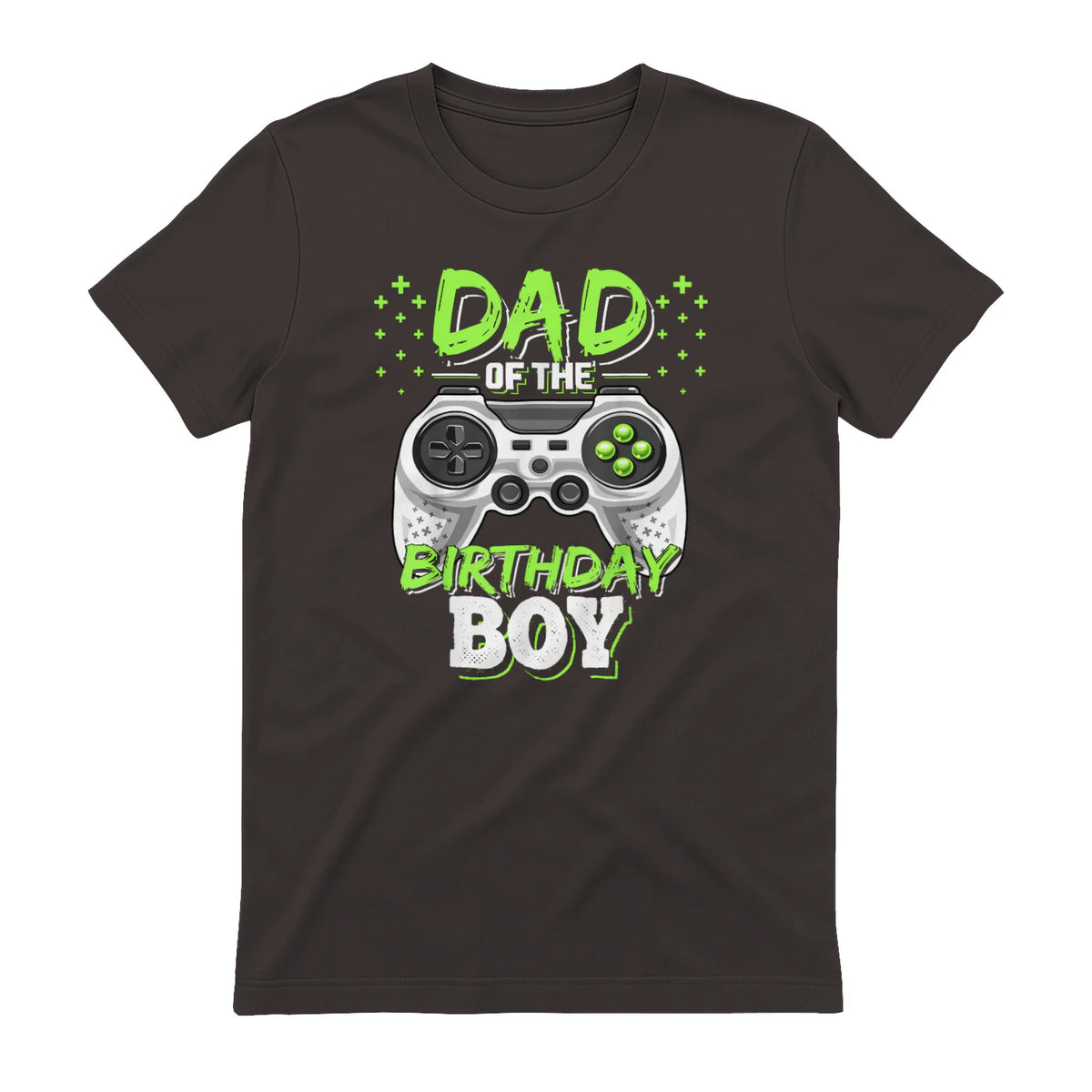 Dad of The Birthday Boy Matching Video Gamer Birthday Party in Dark Chocolate - back view