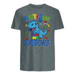 Kids Autism Awareness is My Superpower Boys in Dark Heather - back view