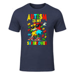 Puzzle Autism Awareness Autistic Support in Heather Navy - front view