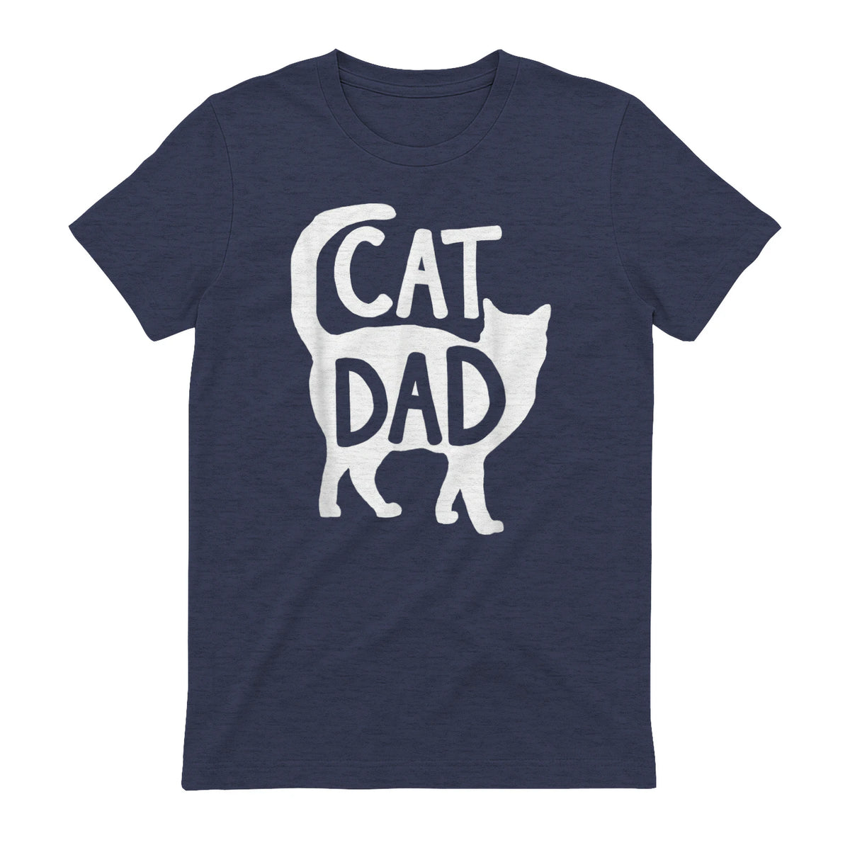 Best Cat Dad Fathers Day Men Kitty Daddy Papa Christmas Meow in Heather Navy - back view