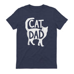 Best Cat Dad Fathers Day Men Kitty Daddy Papa Christmas Meow in Heather Navy - back view