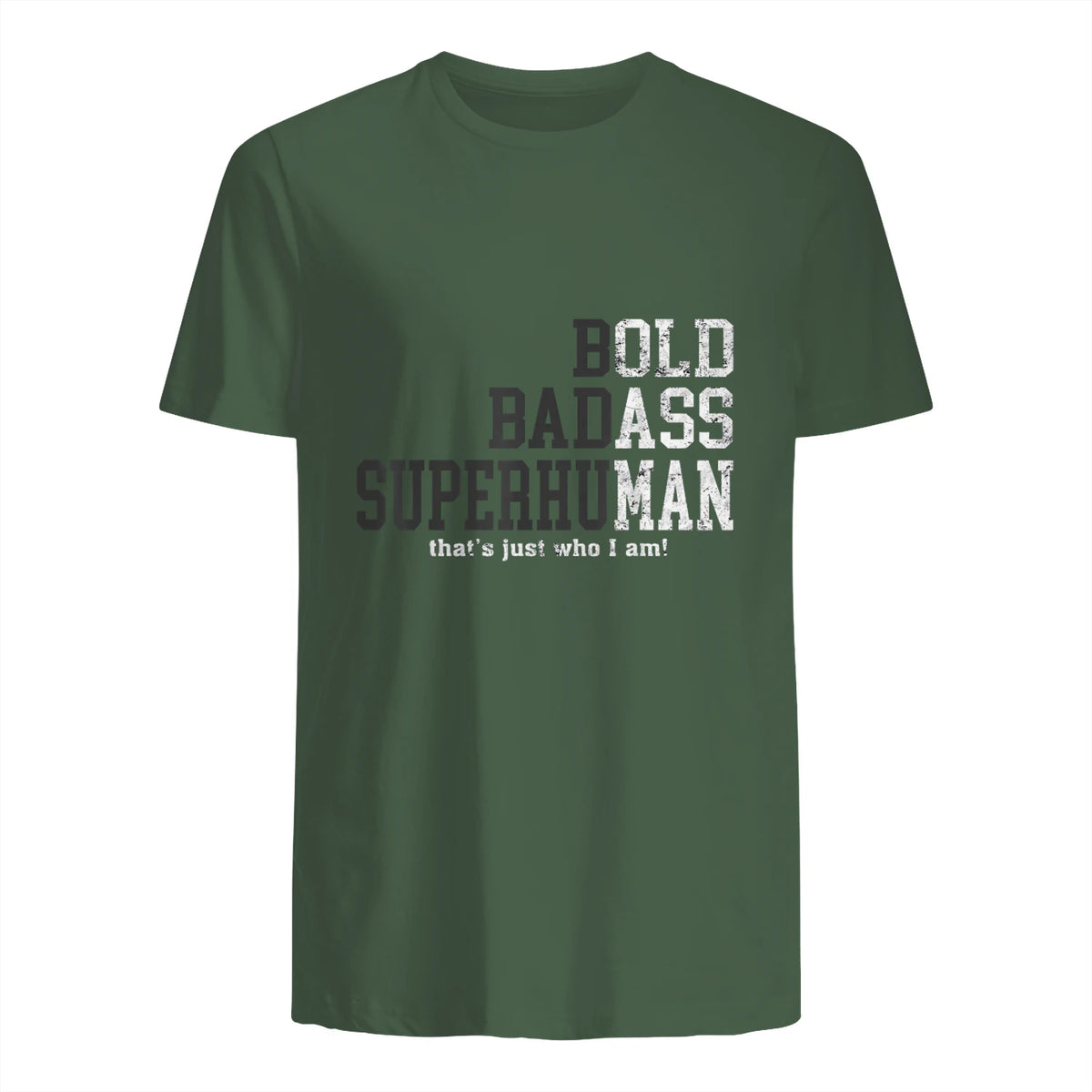 Funny Dad Husband Father's Day T-Shirt in Military Green - back view