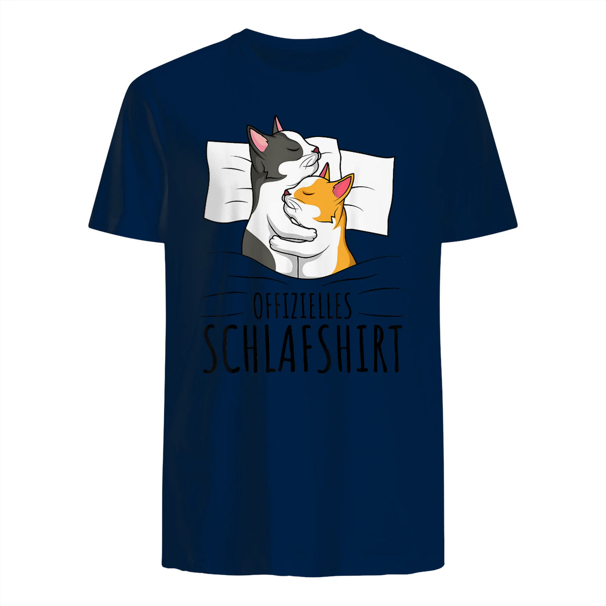 Offizielles Schlafshirt Katze Kater Katzen in Navy - back view