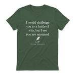 William Shakespeare Quote English Literature & Classic Plays in Military Green - back view