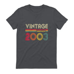 Vintage Twenty-First Birthday Gift T-Shirt in Charcoal - back view