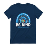 In April We Wear Blue Autism Ribbon T-Shirt in Navy - back view