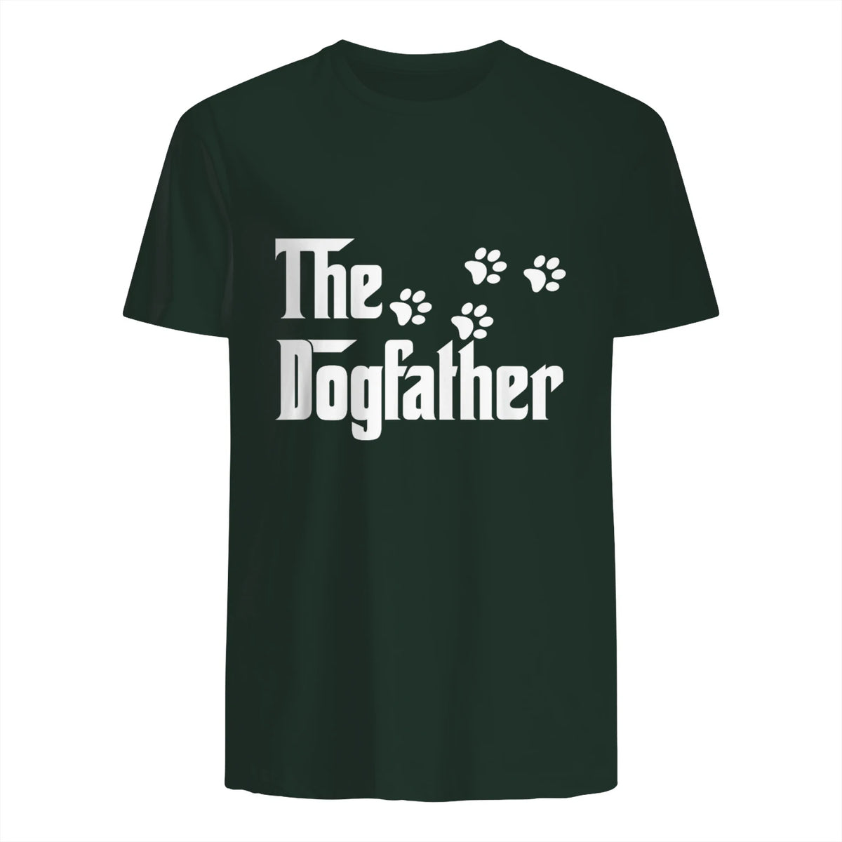 The Dogfather T-Shirt Dad Fathers Day Gift Dog Lover in Forest Green - back view