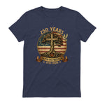 Faith and Freedom Christian USA Anniversary T-Shirt in Heather Navy - back view