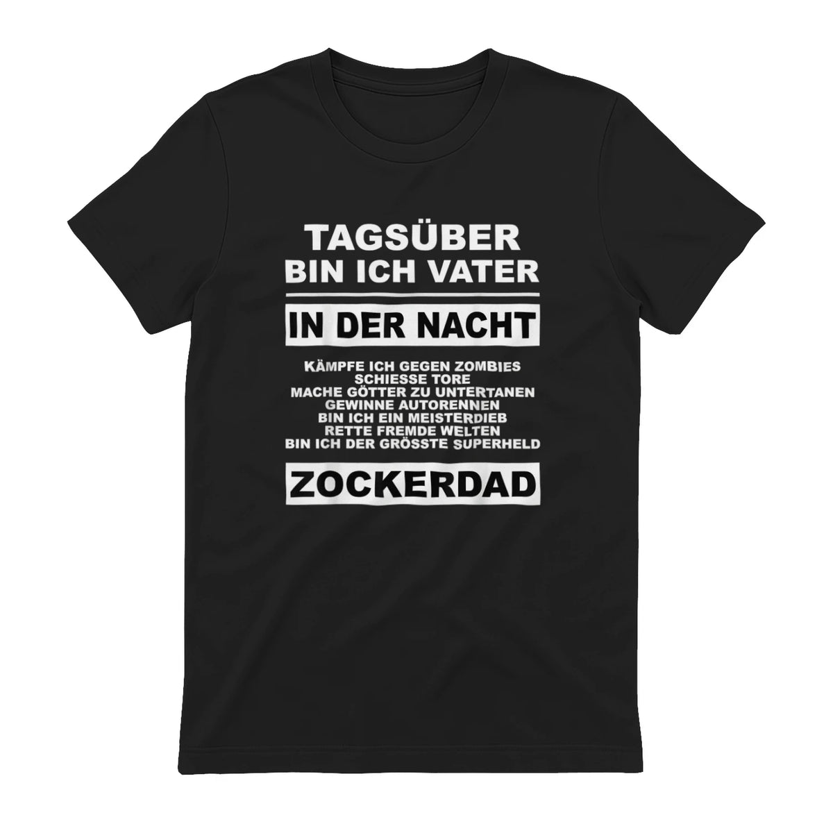 Zockerdad PC Spiele Gaming Zocken Konsole T-Shirt in Black - back view