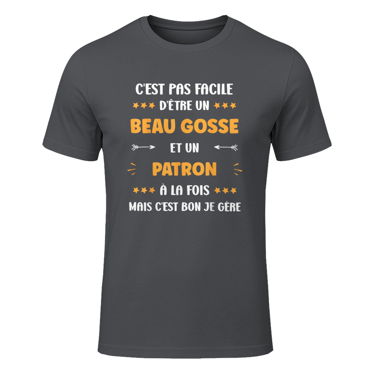 Départ Métier Super Patron Humour Beau Gosse Patron in Charcoal - front view