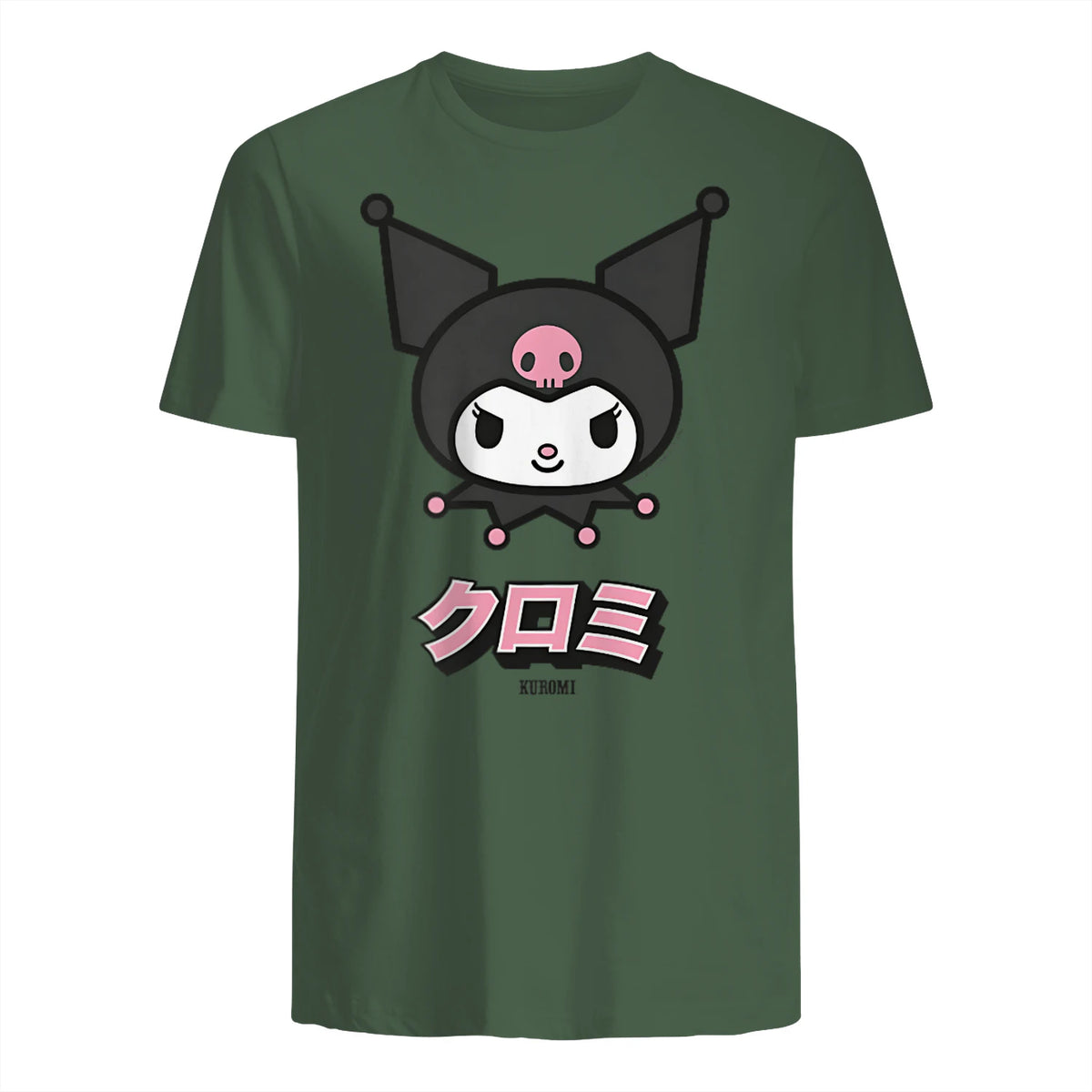 Kuromi Sanrio Character Classic Japan Design in Military Green - back view