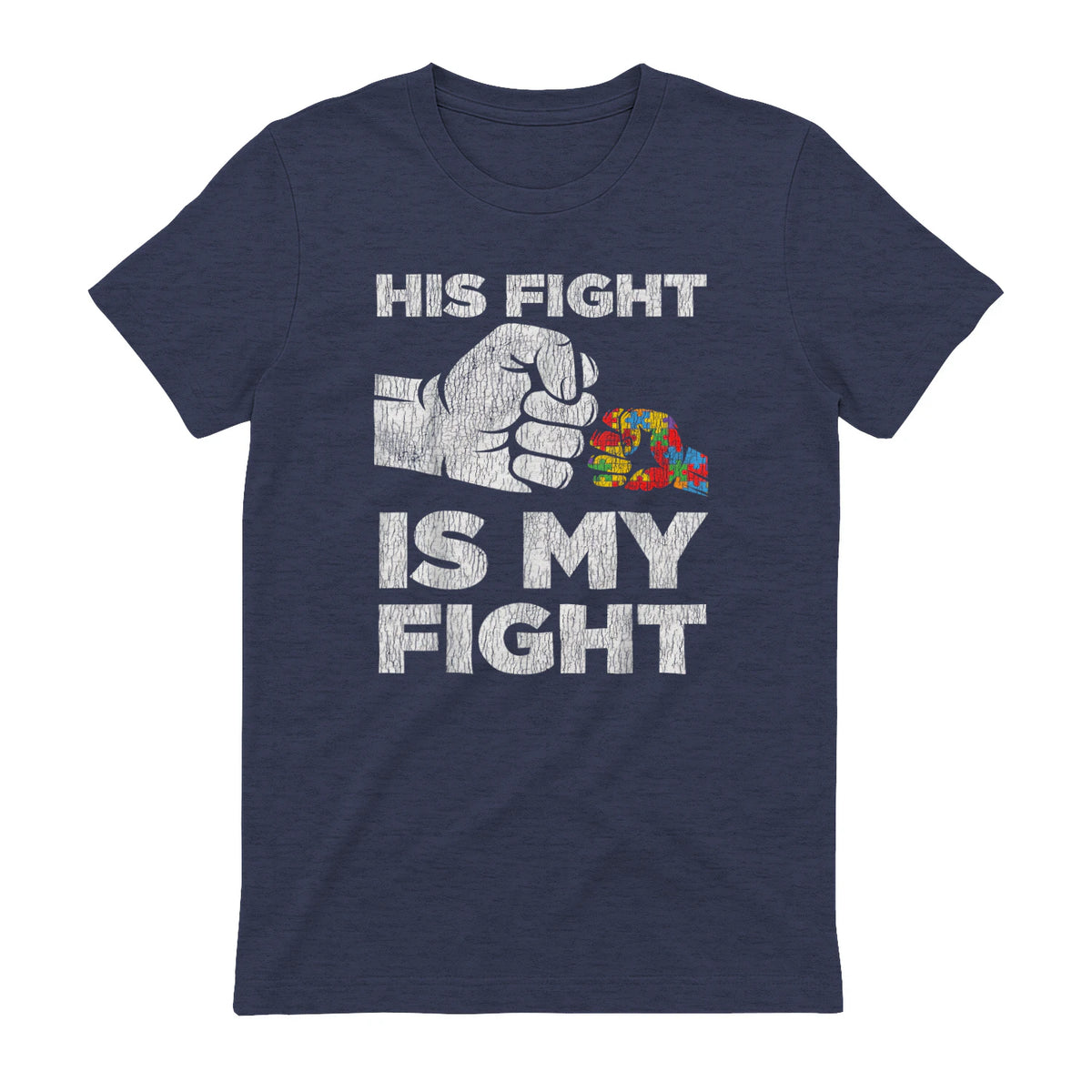 Autism Awareness for Parents of Autistic Kids T-Shirt in Heather Navy - back view