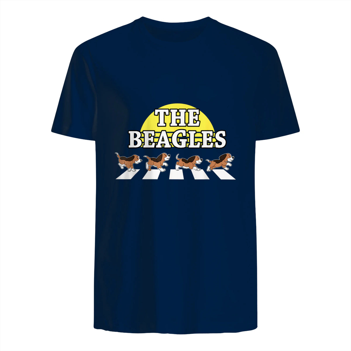 Drôle Les Beagles Beagle Dog Sitter Doggy Puppy Crosswalk in Navy - back view