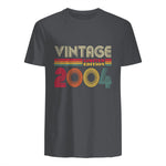 Vintage Twentieth Birthday Gift T-Shirt in Charcoal - back view