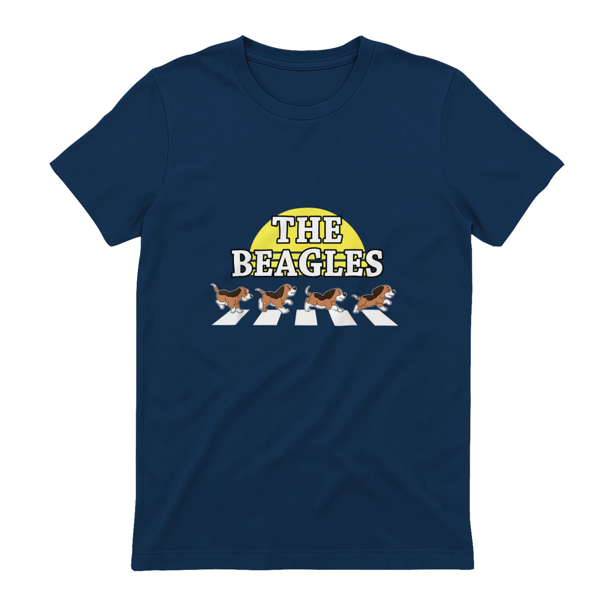 Drôle Les Beagles Beagle Dog Sitter Doggy Puppy Crosswalk in Navy - back view