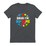 Bruh I'm Au-Some Autism Awareness T-Shirt in Charcoal - back view