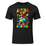 Puzzle Autism Awareness Autistic Support in Black - front view