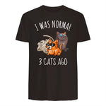 I Was Normal Three Cats Ago T-Shirt in Dark Chocolate - back view