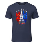 American Patriotic Fourth of July Anniversary T-Shirt in Heather Navy - front view