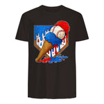 Distressed Baseball Boys Ice Cream Drip Baseball Boys Youth T-Shirt in Dark Chocolate - back view