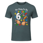 Six Seven Autism Awareness T-Shirt in Dark Heather - front view