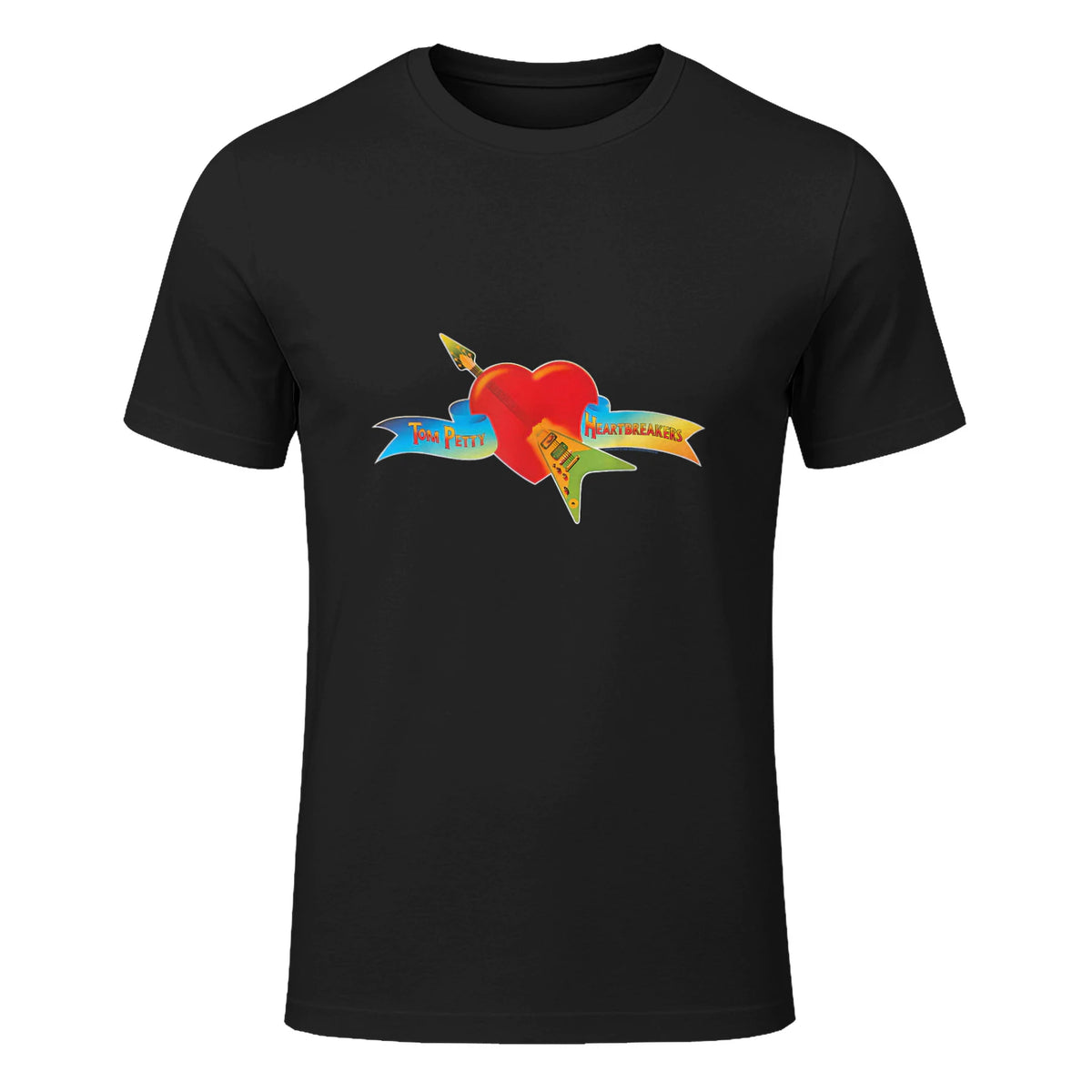 Tom Petty and The Heartbreakers Classic Logo T-Shirt in Black - front view